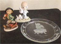 Hummel figurine & plate, precious moments