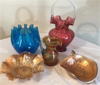 Art Glass, Depression glass , Vases