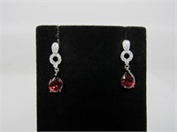 4.8 ct Garnet & Diamond Earrings