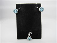 Aquamarine Earrings & Pendant Set