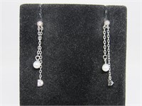 White Topaz & Pearl Earrings