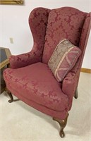 DREXEL Maroon High Back Chair w/ Pillow #2