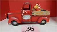 METAL "MERRY CHRISTMAS" PICK UP TRUCK 12 IN