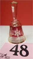 YUGOSLAVIAN ETCHED GLASS BELL  6 IN