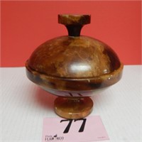 LIDDED PEDESTAL BOWL MADE IN ITALY 8 IN