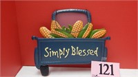 METAL "SIMPLY BLESSED" SIGN 12X14