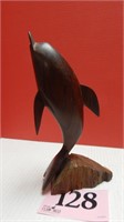 CARVED WOODEN DOLPHIN 11 IN