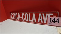 "COCA-COLA AVE" METAL SIGN 24 X 5