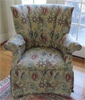 BARREL BACK UPHOLSTERED ARM CHAIR