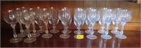 18 CRYSTAL STEMWARE GLASSES: WATER AND WINE