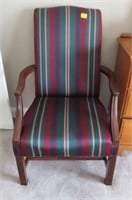 STRAIGHT LEG CHIPPENDALE STYLE OPEN ARM CHAIR