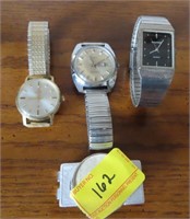3  MEN'S WRIST WATCHES AND MONEY CLIP