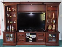 ENTERTAINMENT CABINET WITH BOOK SHELVES ON EITHER