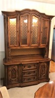 Wood China Hutch with lights inside-56” long x