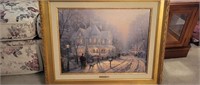 Framed 32x28 Thomas Kincade with certificate - A