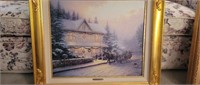 Framed 32x28 Thomas Kincade with certificate -