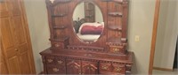 Large 2 piece dresser with lighted mirror