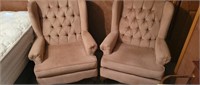 Pair of Mauve wingback style chairs
