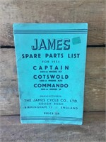 Original 1954 James Spare Parts List Booklet