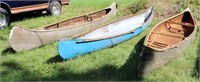 (Lot of 3) 16' & 15' Wooden Canoes (As Found)
