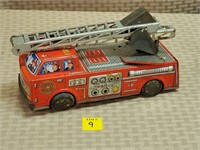 Tin Japanese Horikawa Firetruck Toy