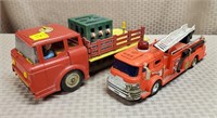 Marx Rooster Truck Toy & Old Firetruck