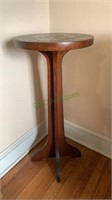 Antique oak plant stand measures 14 inches in
