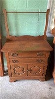 Antique oak washstand with two drawers over two