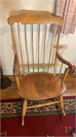 Antique rocking chair - curved rod back with two