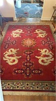 Dining room size Chinese carpet rug - four dragons