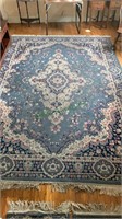 Blue and white room size carpet rug. Needs to be