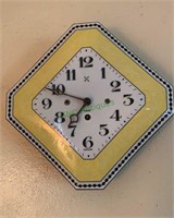 Vintage German small wall clock - yellow, black
