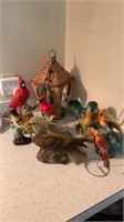 8 larger size ceramic bird figures including a