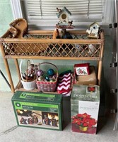 Brown bamboo planter stand measures 36