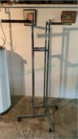 Four rod metal clothes rack with adjustable