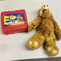 Vintage Alf Plush Toy & 1987 Alf Thermos Lunchbox