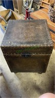 Vintage metal storage box with faux alligator,