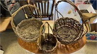 Lot of three vintage baskets