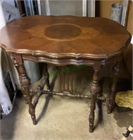 Antique six leg table with inlaid table top