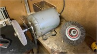 Bench grinder with hardwired on/off switch and