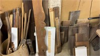 Lot includes vintage and antique wood strips,