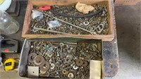 Two boxes of vintage hardware - nuts and bolts,