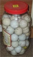 Jar full of Assorted Golf Balls
