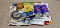 Tray Lot of Assorted Tools, Old New Stock & Parts