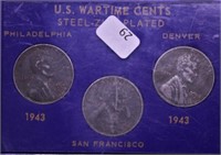 SET OF PDS STEEL WHEAT CENTS