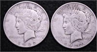 TWO PEACE DOLLARS