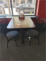 Four Top Table w/ Chairs, Napkin Holder, Shaker