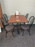 Four Top Table w/ Chairs, Napkin Holder, Shaker