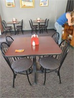 Four Top Table w/ Chairs, Napkin Holder, Shaker