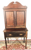 Antique Sliding Door Cabinet w/ Drawer